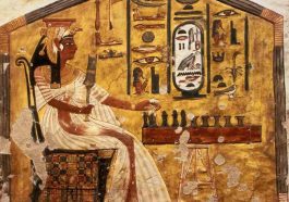 Queen Nefertiti Playing Senet in the painting.